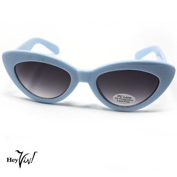 Kids Girls Size Retro 50s Style Cat Eye Sunglasses Shades -UV PC Lens - 5 Colors - Picture 7 of 8